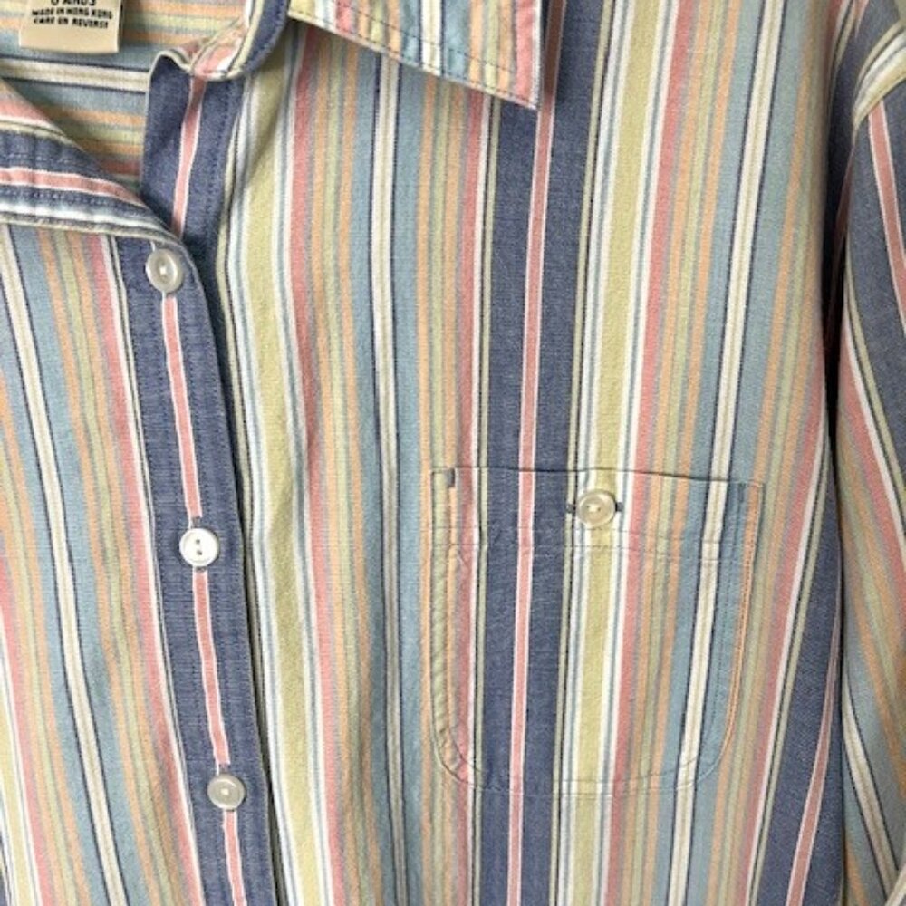 LL Bean Shirt Women X-Large  Striped Button Up Long Sleeves - Picture 3 of 6